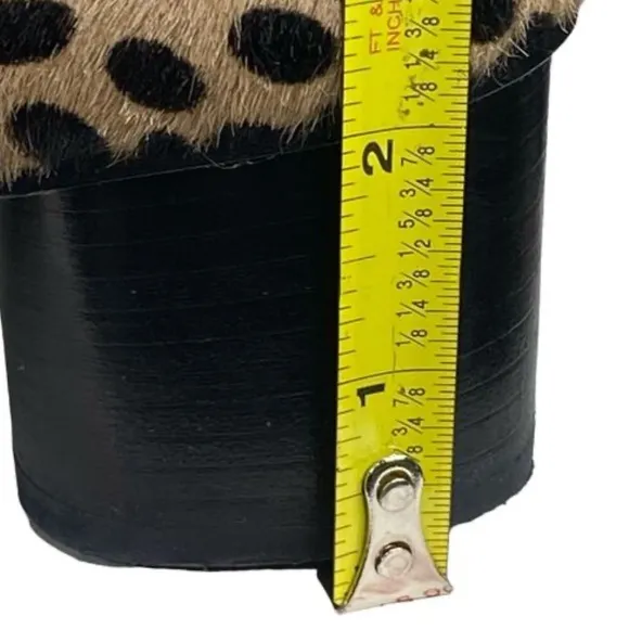 Cavellini Women’s Calf Hair Leopard Print Ankle Boot Size 38 US 7.5