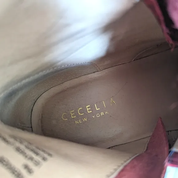 Cecelia New York Trekker Red Leather Croc Boots