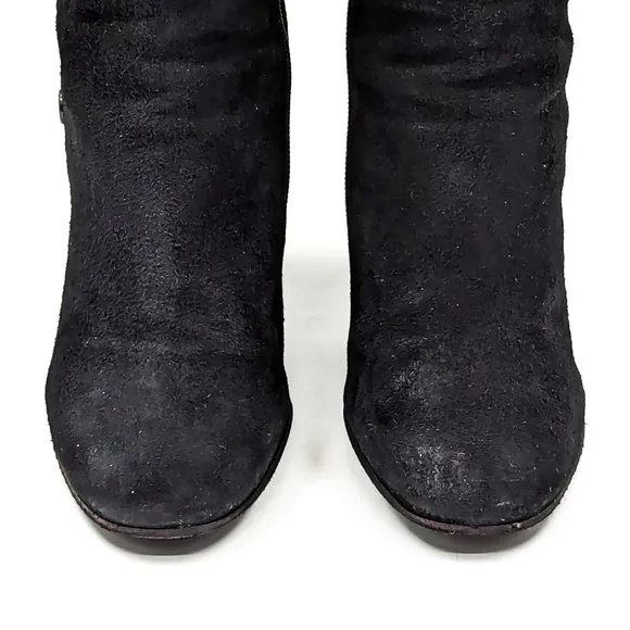 CentoDieci Women Botton Black Suede Dressy Office ankle boots size 7.5US EUR 38