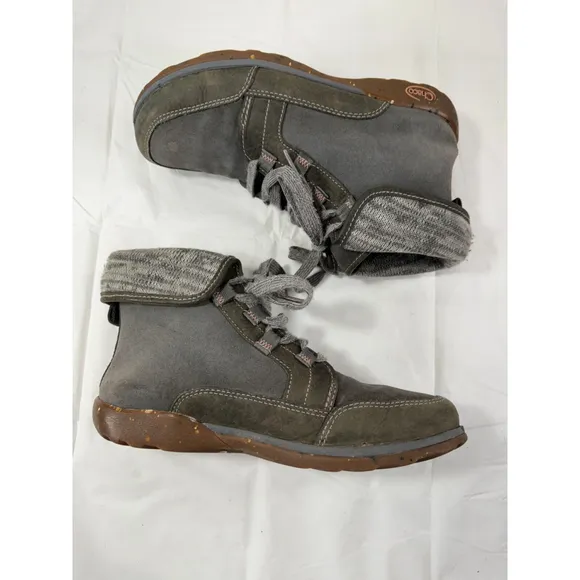 Chaco Barbary CastleRock Gray Suede Chukka Hiking Boots Women's Size 8