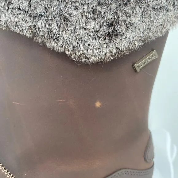 Chaco Mink Borealis Brown Fur Leather Boots NWOT Size 10