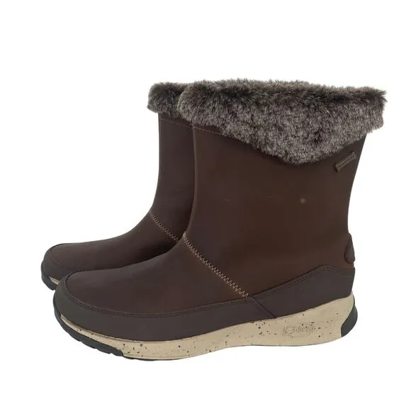 Chaco Mink Borealis Brown Fur Leather Boots NWOT Size 10