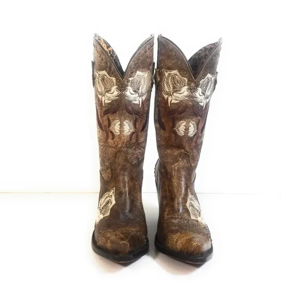 Charlie 1 Horse Lucchese Women Floral Boots 7.5 B