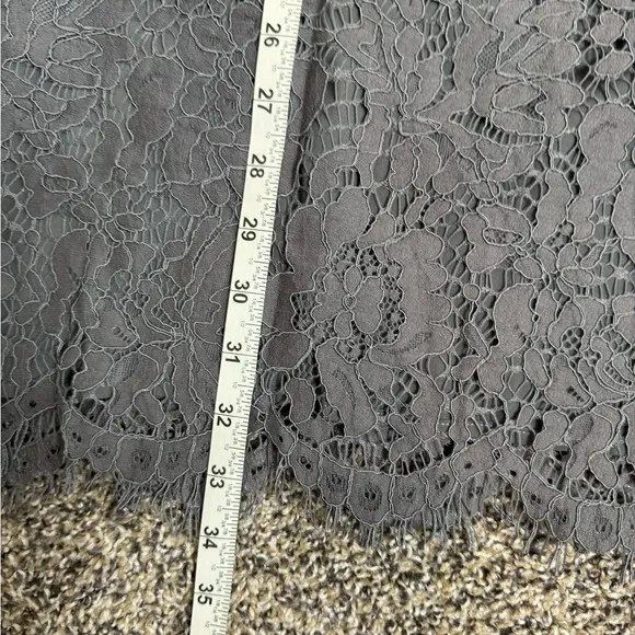 Chaser Vintage Lace Open Back Cold Shoulder Gray Mini Dress M