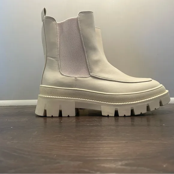Chelsea Lug Boots from Lane Bryant 10W Women Combat Cream