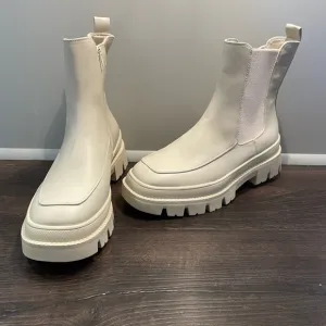 Chelsea Lug Boots from Lane Bryant 10W Women Combat Cream