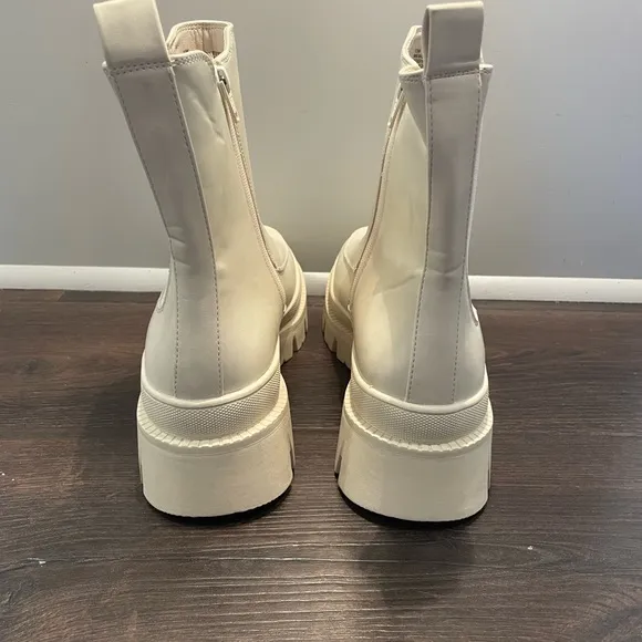 Chelsea Lug Boots from Lane Bryant 10W Women Combat Cream