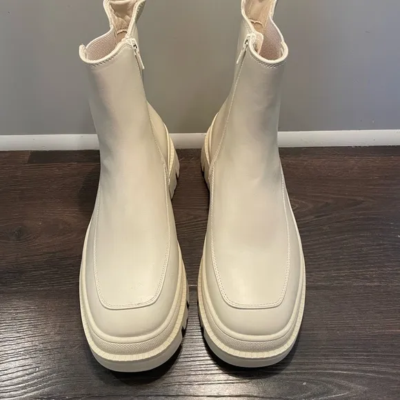 Chelsea Lug Boots from Lane Bryant 10W Women Combat Cream