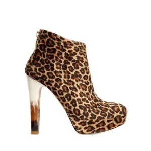 CHIARA FERRAGNI 130MM LEOPARD PRINTED ANKLE BOOTS 10