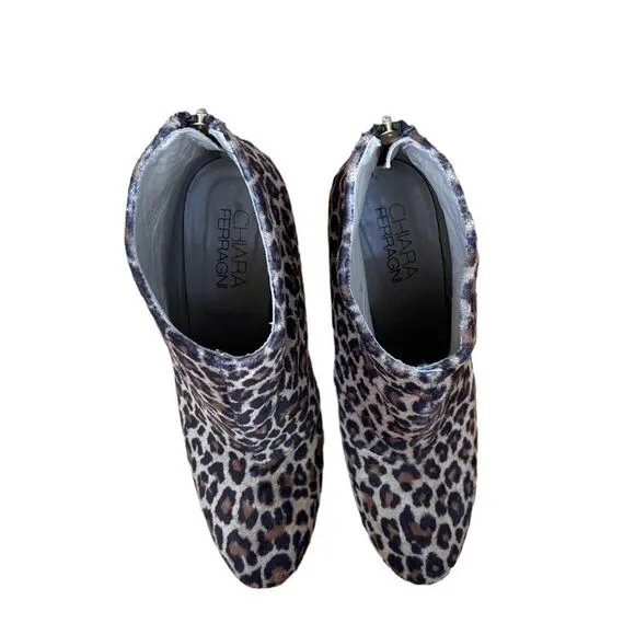 CHIARA FERRAGNI 130MM LEOPARD PRINTED ANKLE BOOTS 10