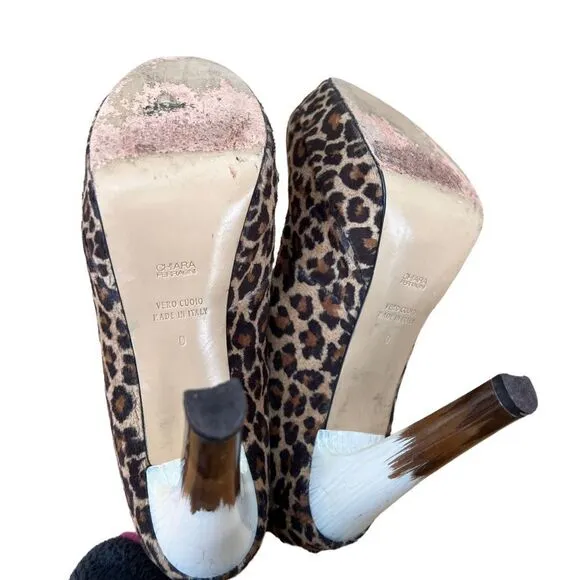 CHIARA FERRAGNI 130MM LEOPARD PRINTED ANKLE BOOTS 10