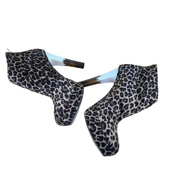 CHIARA FERRAGNI 130MM LEOPARD PRINTED ANKLE BOOTS 10