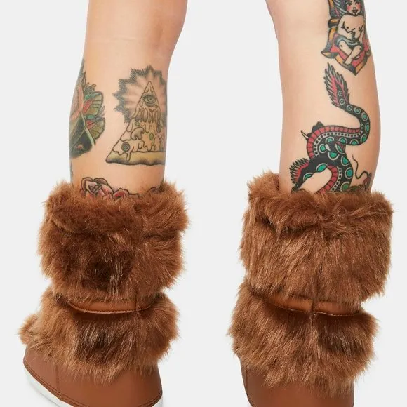 CHOCOLATE BADDIE BURR FUZZY BOOTS