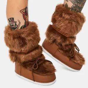 CHOCOLATE BADDIE BURR FUZZY BOOTS
