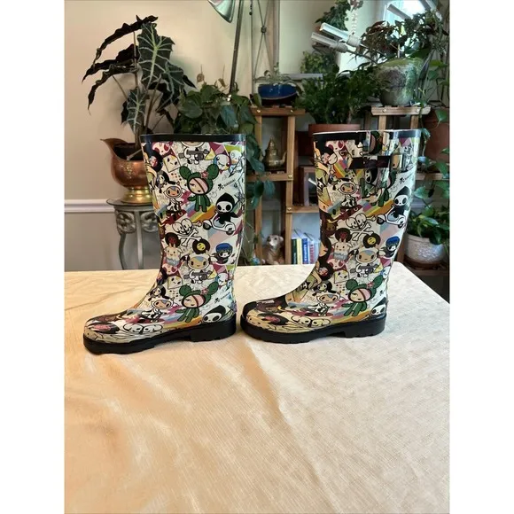 Chooka Tokidoki Discoteca Rainboots Rare Women Rain Boots  Shoes - Size 7