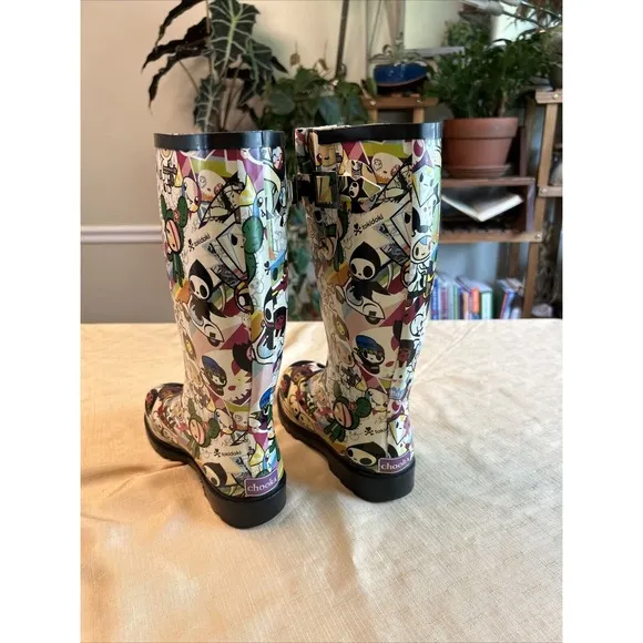 Chooka Tokidoki Discoteca Rainboots Rare Women Rain Boots  Shoes - Size 7