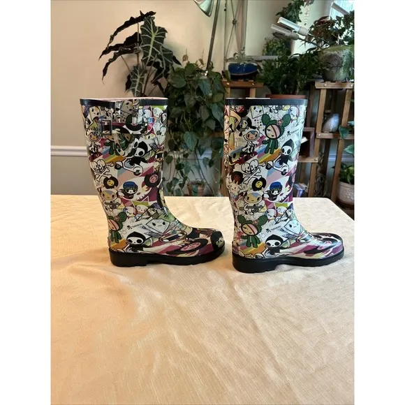 Chooka Tokidoki Discoteca Rainboots Rare Women Rain Boots  Shoes - Size 7