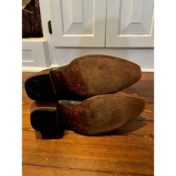 Circle G Embroidered Black Leather Snip-Toe Western Boots L5048 Women Size 7