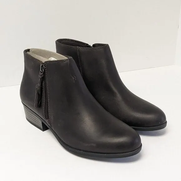 Clarks Addiy Terri Ankle Boots, Taupe Leather, Womens 8.5 M