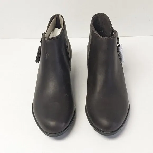 Clarks Addiy Terri Ankle Boots, Taupe Leather, Womens 8.5 M