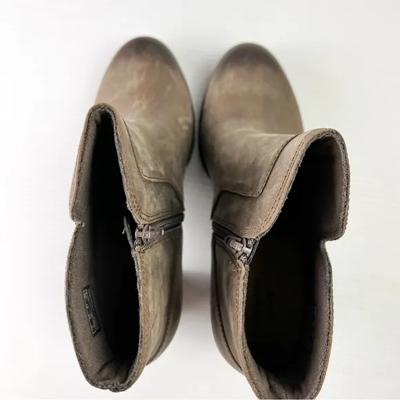 Clarks Ankle Boots Womens 9.5 Verona Step tan/taupe Leather bootie shoes winter