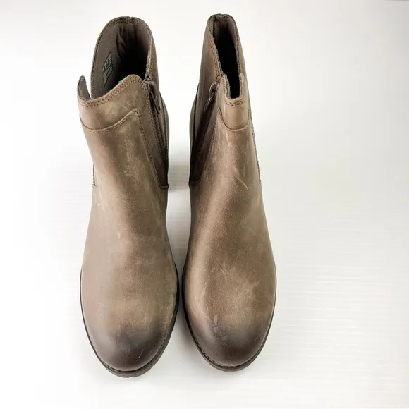 Clarks Ankle Boots Womens 9.5 Verona Step tan/taupe Leather bootie shoes winter