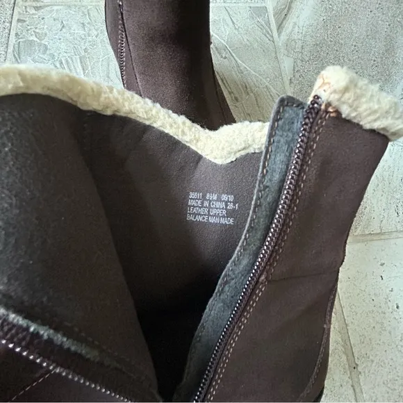 Clarks Bendables Angie Madi Brown Suede Leather Zip Up Ankle Boots, Size 8.5