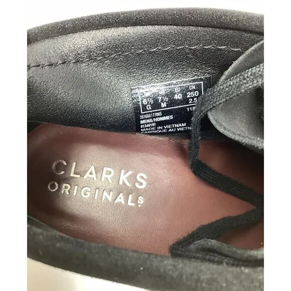 Clarks Black Suede‎ Wallaby 261555177065 Chukka Boots Men's Size 7.5 Womens 9.5