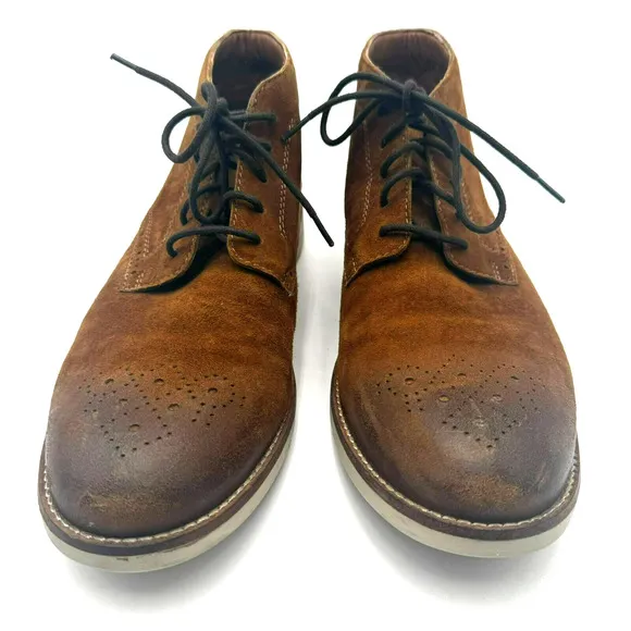 CLARKS Boots Men's 13 Raspin Limit Tobacco Brown Suede Leather #26103203