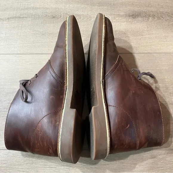 Clarks Bushacre Chukka Boots Men Size US 8.5 Dark Brown Leather Classic 34135