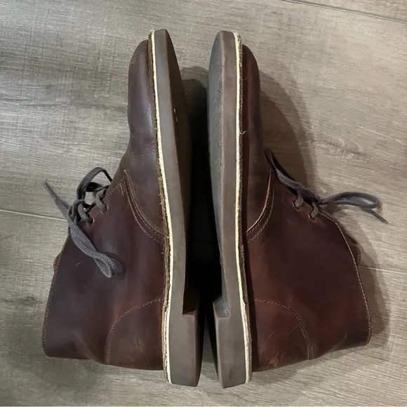 Clarks Bushacre Chukka Boots Men Size US 8.5 Dark Brown Leather Classic 34135