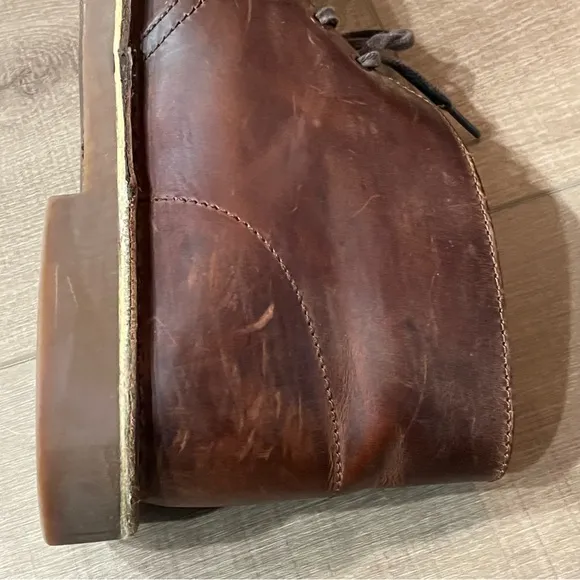 Clarks Bushacre Chukka Boots Men Size US 8.5 Dark Brown Leather Classic 34135