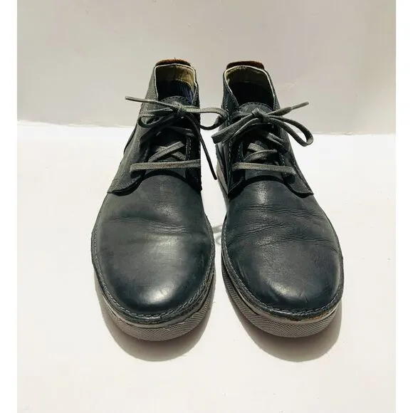 Clarks collection cushion soft chukka ankle boots gray leather casual men 8