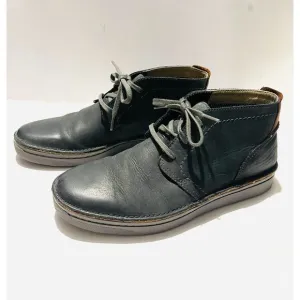 Clarks collection cushion soft chukka ankle boots gray leather casual men 8