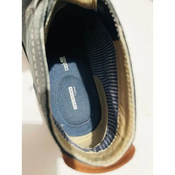 Clarks collection cushion soft chukka ankle boots gray leather casual men 8