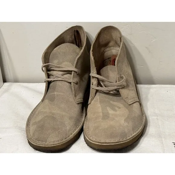 CLARKS “Originals”‎ Stone Camo Suede Chukka Desert Boots Style 13292 sz. 10.5