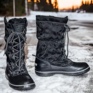 COACH ( 7.5 ) SHAINE Signature Nylon All Weather Nylon Mid Calf Rain/WinterBoots