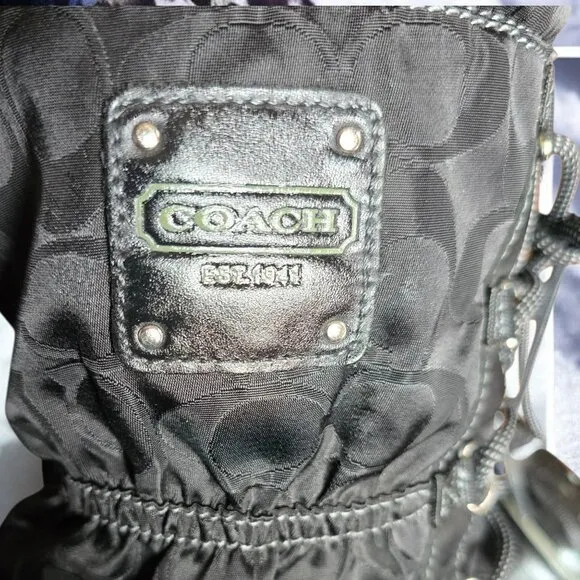 COACH ( 7.5 ) SHAINE Signature Nylon All Weather Nylon Mid Calf Rain/WinterBoots