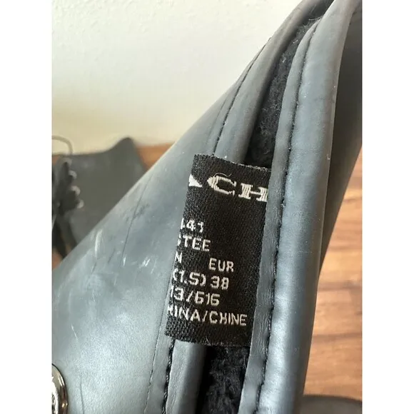 Coach Black Women’s Tristee Rain boots With Lace Up Back Size 8B