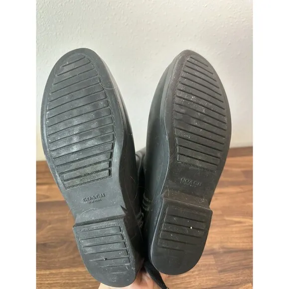 Coach Black Women’s Tristee Rain boots With Lace Up Back Size 8B