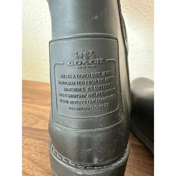 Coach Black Women’s Tristee Rain boots With Lace Up Back Size 8B
