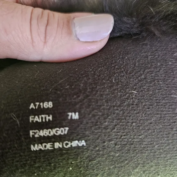 COACH brown swayed fur winter boots
