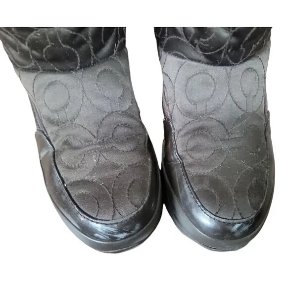 Coach Drexel Quilted Puffer Boots Chocolate Brown Mid Calf Women's Size 7 A7274