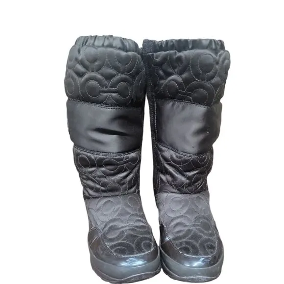 Coach Drexel Quilted Puffer Boots Chocolate Brown Mid Calf Women's Size 7 A7274