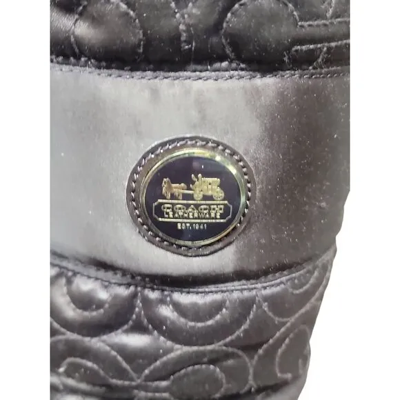 Coach Drexel Quilted Puffer Boots Chocolate Brown Mid Calf Women's Size 7 A7274