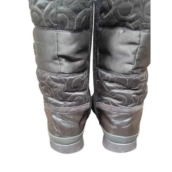 Coach Drexel Quilted Puffer Boots Chocolate Brown Mid Calf Women's Size 7 A7274