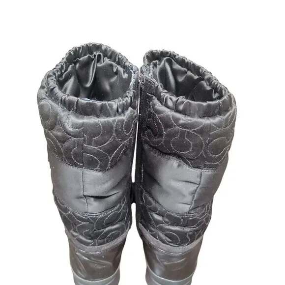 Coach Drexel Quilted Puffer Boots Chocolate Brown Mid Calf Women's Size 7 A7274