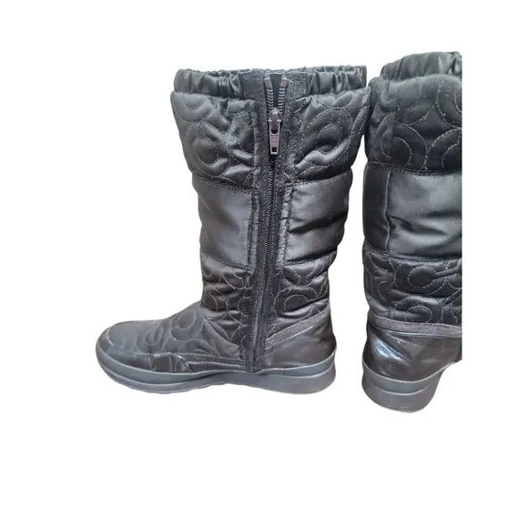 Coach Drexel Quilted Puffer Boots Chocolate Brown Mid Calf Women's Size 7 A7274