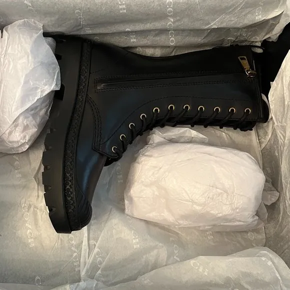 Coach Tasha Leather Black Boot (Size 5.5)