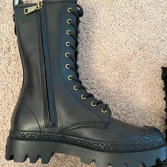 Coach Tasha Leather Black Boot (Size 5.5)